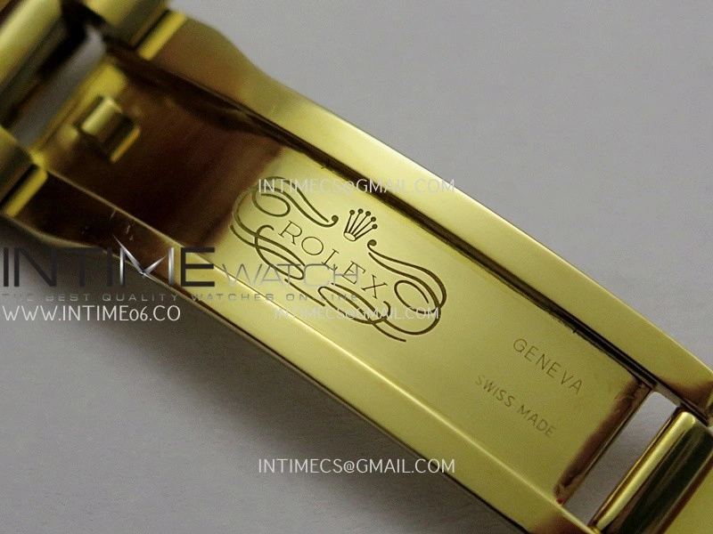 Day Date 128348 YG Gain Weight KF 1:1 White Dial Stick Marker On President Bracelet A2836