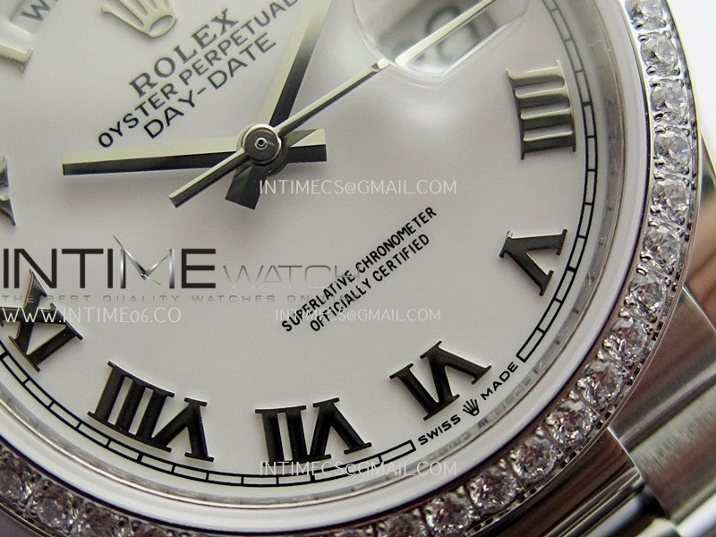 Day Date 128349 SS Gain Weight KF 1:1 White Dial Roman Marker On President Bracelet A2836