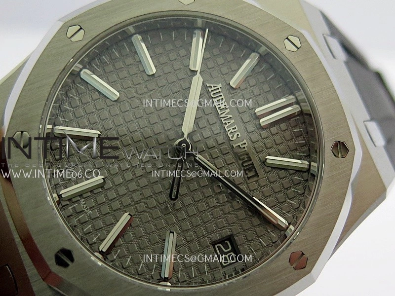 Royal Oak 41mm 15510 SS DDF 1:1 Best Edition Gray Dial On Black Rubber Strap Super Clone DD4302