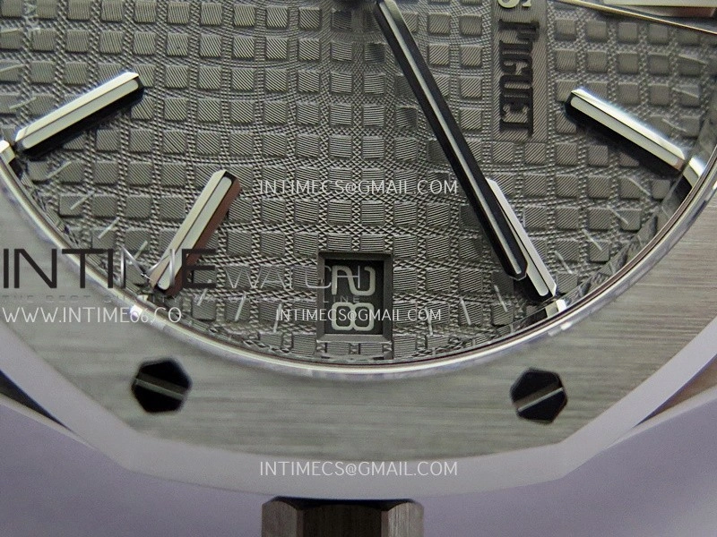 Royal Oak 41mm 15510 SS DDF 1:1 Best Edition Gray Dial On Black Rubber Strap Super Clone DD4302