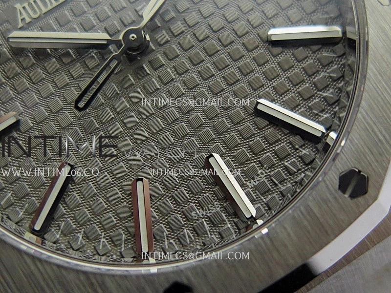 Royal Oak 41mm 15510 SS DDF 1:1 Best Edition Gray Dial On Black Rubber Strap Super Clone DD4302