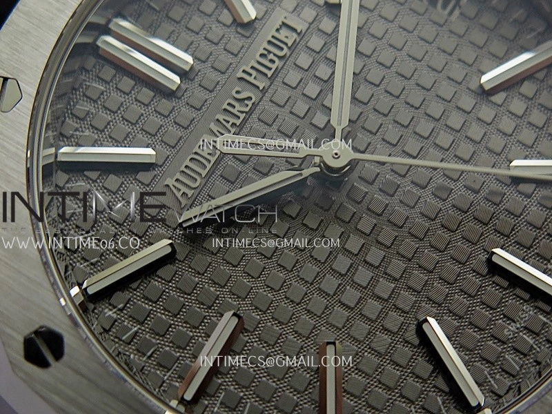 Royal Oak 41mm 15510 SS DDF 1:1 Best Edition Gray Dial On Black Rubber Strap Super Clone DD4302