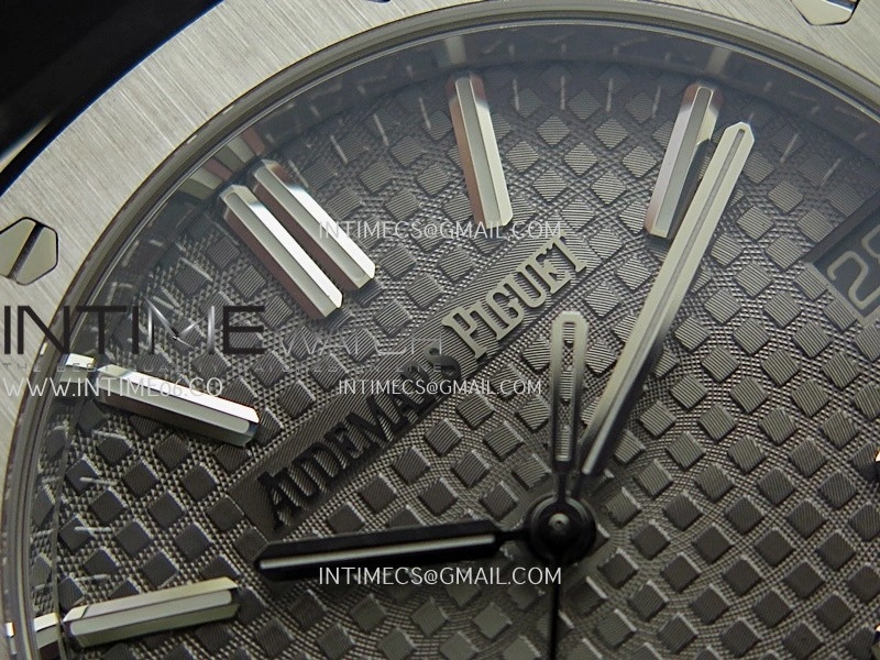 Royal Oak 41mm 15510 SS DDF 1:1 Best Edition Gray Dial On Black Rubber Strap Super Clone DD4302