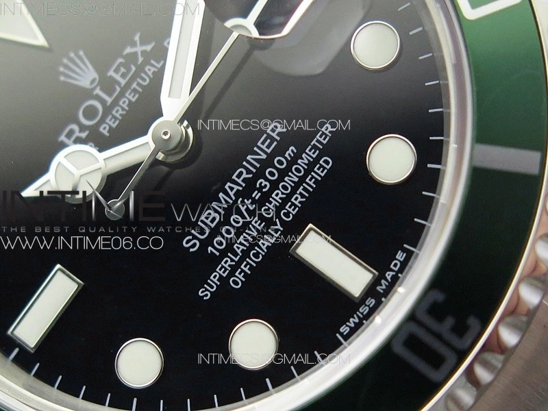 Submariner 16610 LV Green No Rehaut 904L SS RAF 1:1 Best Edition on 904L SS Bracelet SA3135