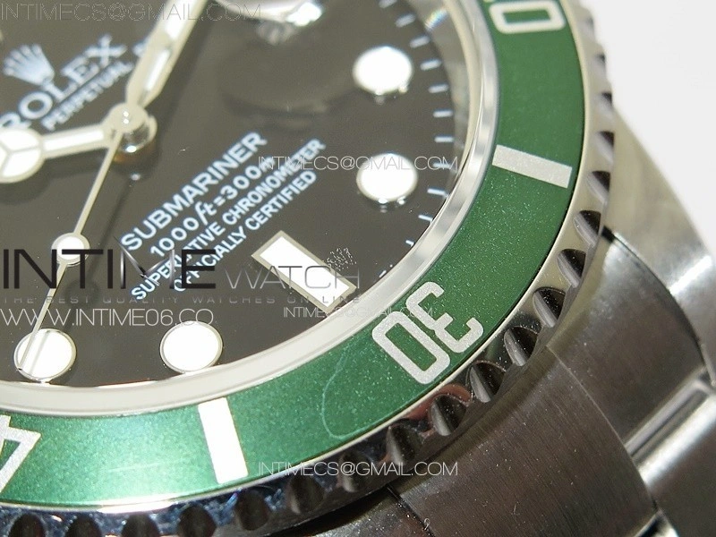 Submariner 16610 LV Green No Rehaut 904L SS RAF 1:1 Best Edition on 904L SS Bracelet SA3135