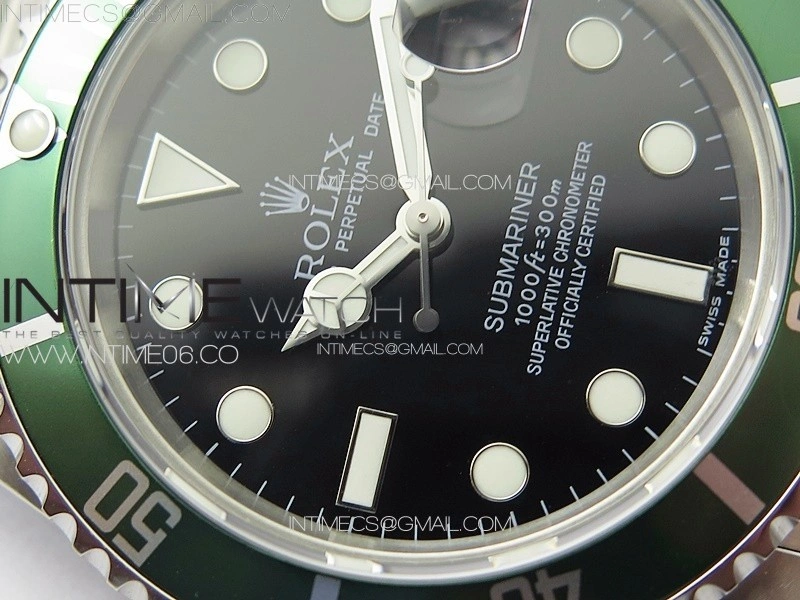 Submariner 16610 LV Green No Rehaut 904L SS RAF 1:1 Best Edition on 904L SS Bracelet SA3135