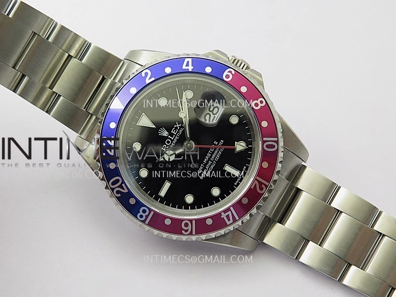 GMT-Master 16710 Blue Red SS BP Best Edition Black Dial On Oyster Bracelet Super Clone 3186