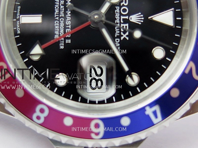 GMT-Master 16710 Blue Red SS BP Best Edition Black Dial On Oyster Bracelet Super Clone 3186
