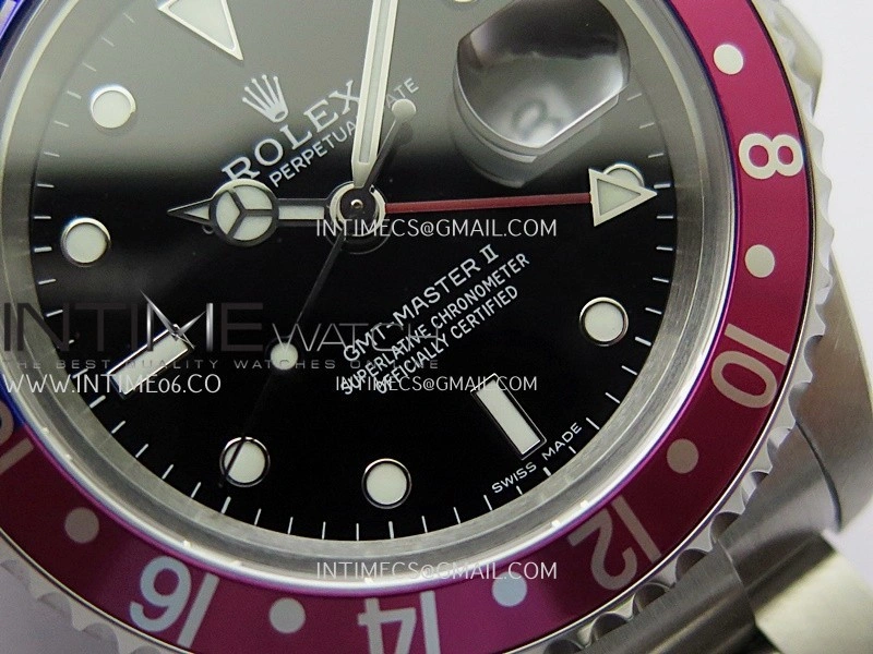 GMT-Master 16710 Blue Red SS BP Best Edition Black Dial On Oyster Bracelet Super Clone 3186