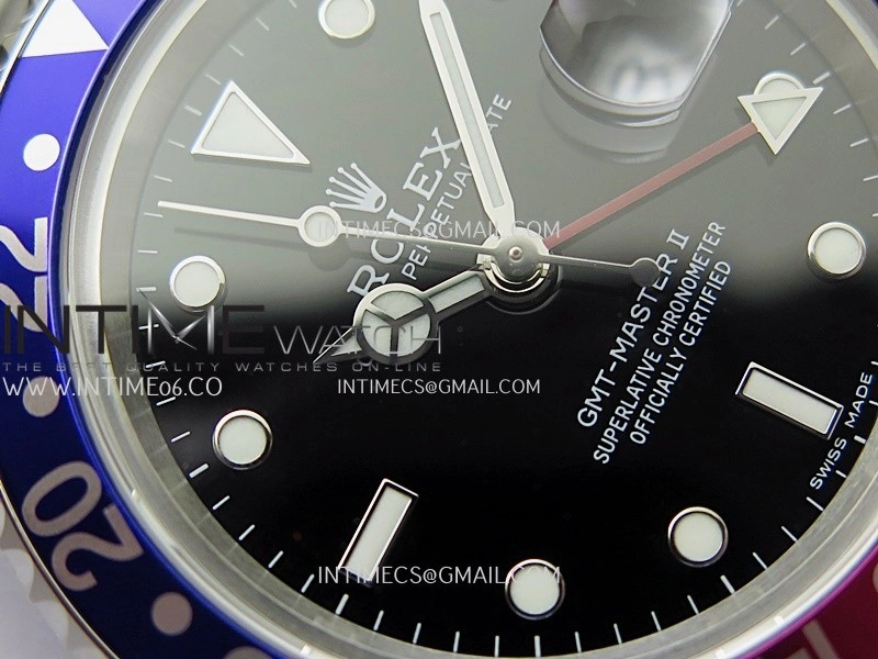 GMT-Master 16710 Blue Red SS BP Best Edition Black Dial On Oyster Bracelet Super Clone 3186