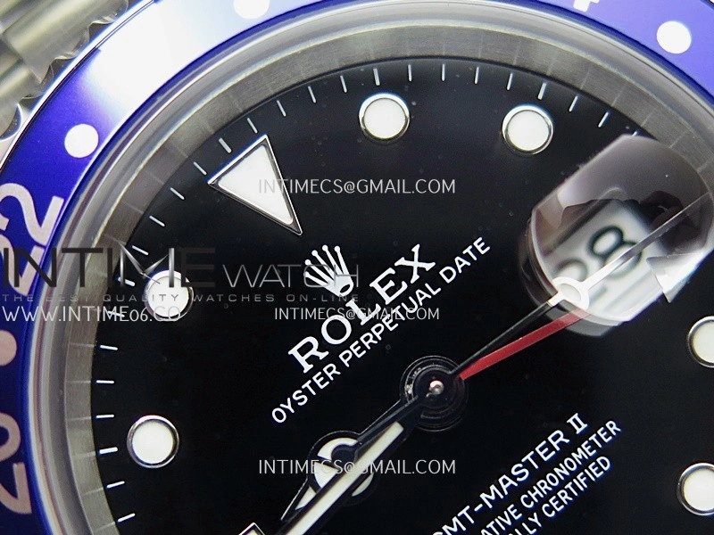 GMT-Master 16710 Blue Red SS BP Best Edition Black Dial On Oyster Bracelet Super Clone 3186