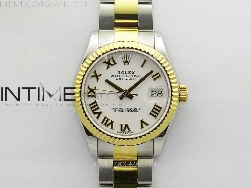 DateJust 31mm 178271 SS YG APSF Best Edition White Dial Roman Markers on Oyster Bracelet A2824