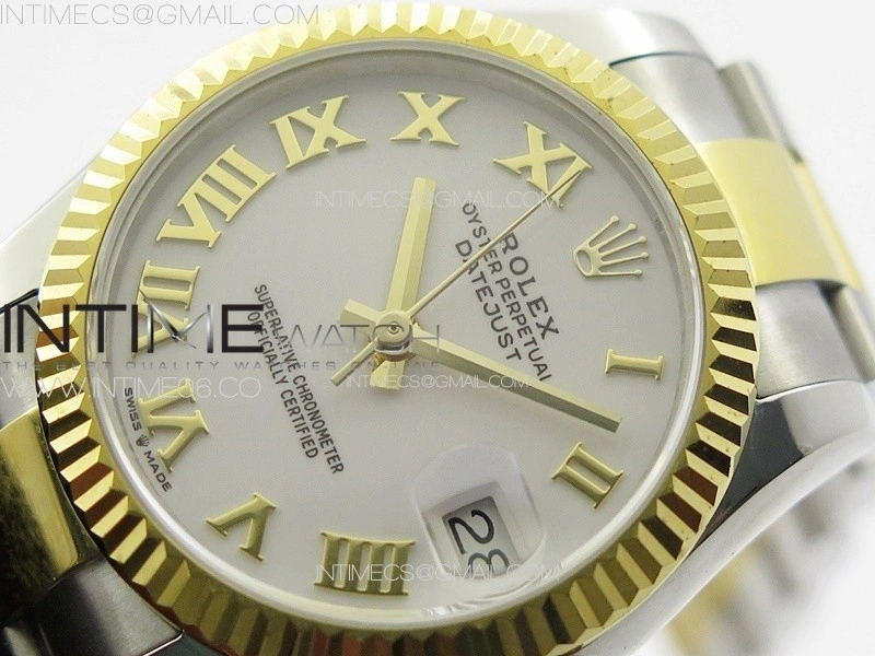 DateJust 31mm 178271 SS YG APSF Best Edition White Dial Roman Markers on Oyster Bracelet A2824
