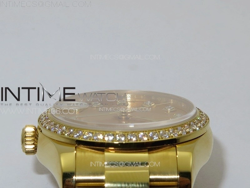 DateJust 31mm 178271 YG APSF Best Edition YG Dial Crystal Markers on President Bracelet A2824