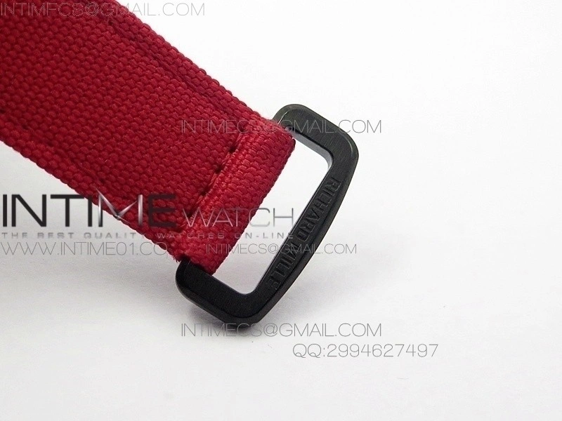 RM 035-2 Red Forged Carbon Red Inner Bezel Skeleton Dial on Red Nylon Strap MIYOTA9015