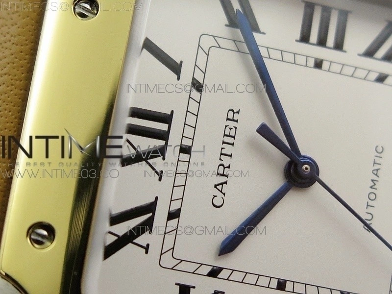 Santos de Cartier Large 2018 KOR 1:1 Best Edition YG Bezel White Dial on Brown Leather Strap MIYOTA 9015