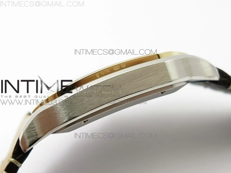 Santos de Cartier Large 2018 KOR 1:1 Best Edition YG Bezel White Dial on Brown Leather Strap MIYOTA 9015