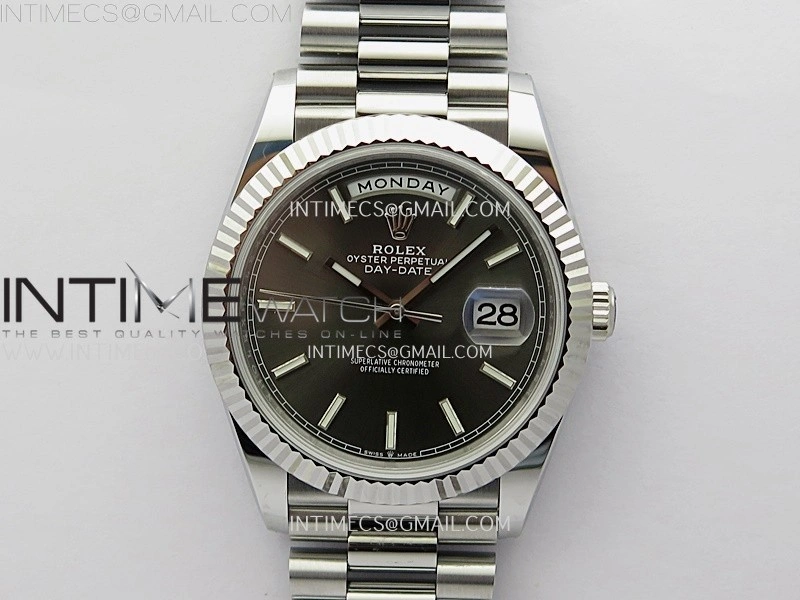 Day Date 228239 40mm SS Noob 1:1 Best Edition Gray Stick Dial On President Bracelet A2836