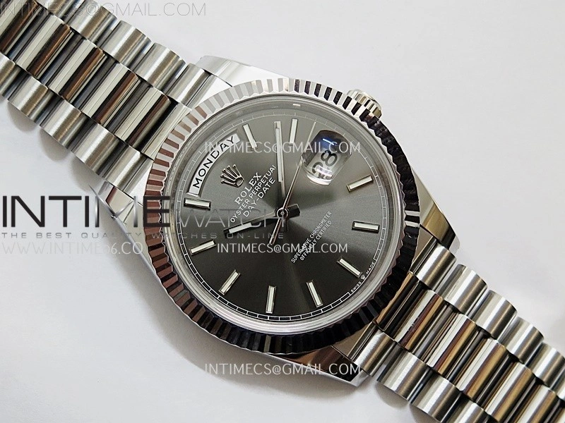 Day Date 228239 40mm SS Noob 1:1 Best Edition Gray Stick Dial On President Bracelet A2836