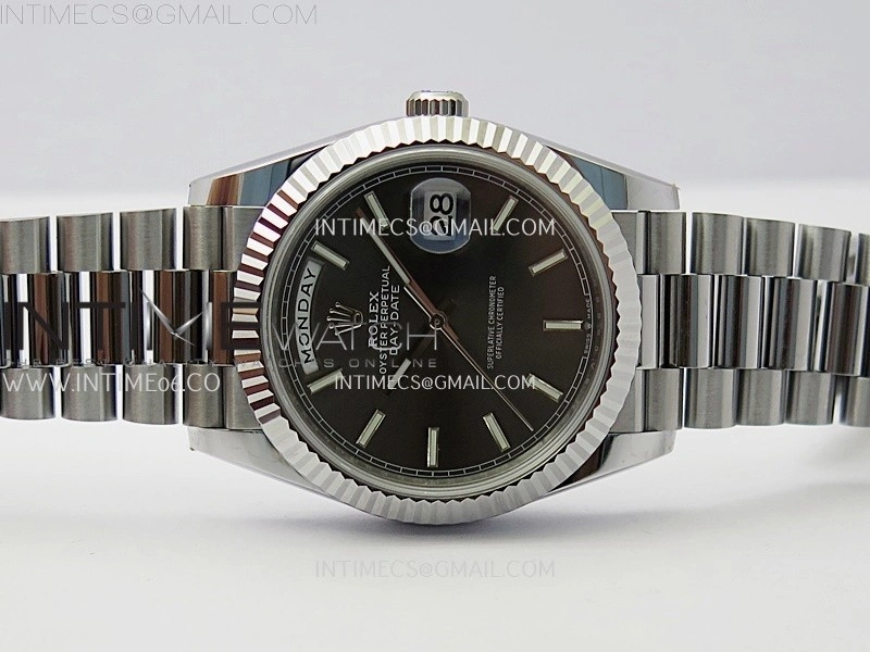 Day Date 228239 40mm SS Noob 1:1 Best Edition Gray Stick Dial On President Bracelet A2836