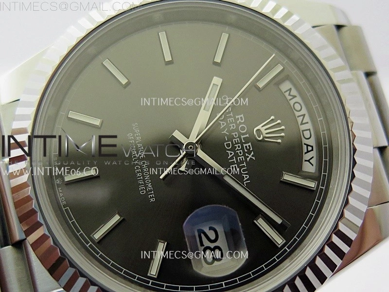 Day Date 228239 40mm SS Noob 1:1 Best Edition Gray Stick Dial On President Bracelet A2836