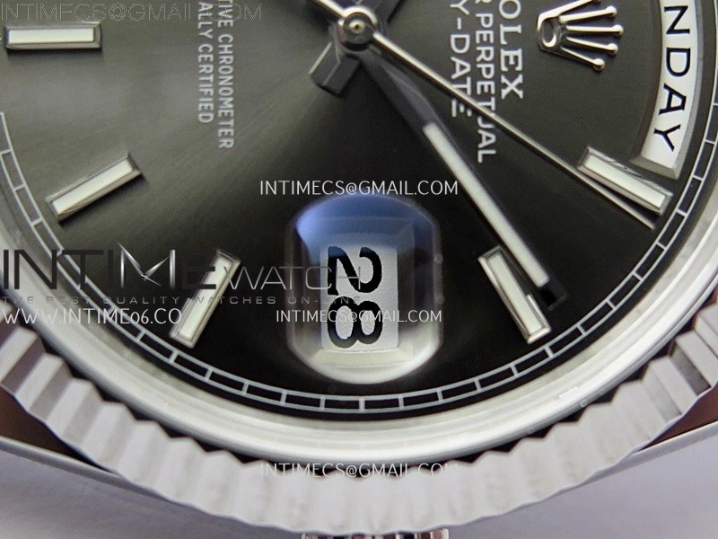 Day Date 228239 40mm SS Noob 1:1 Best Edition Gray Stick Dial On President Bracelet A2836
