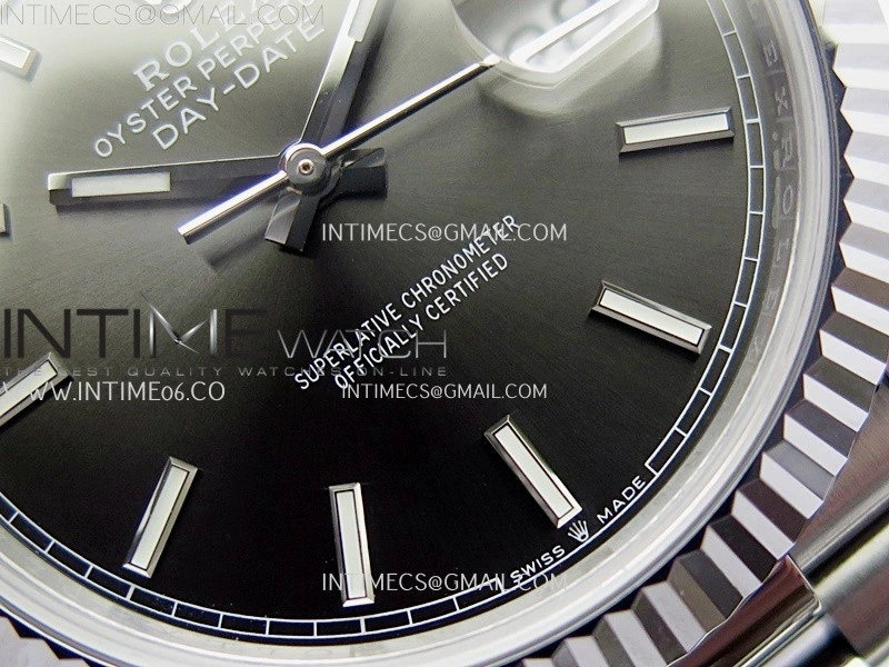 Day Date 228239 40mm SS Noob 1:1 Best Edition Gray Stick Dial On President Bracelet A2836