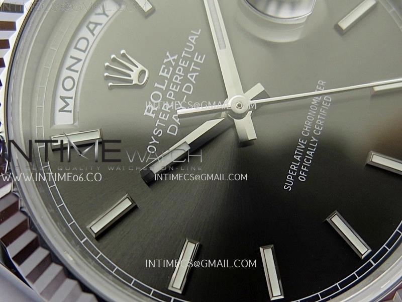 Day Date 228239 40mm SS Noob 1:1 Best Edition Gray Stick Dial On President Bracelet A2836