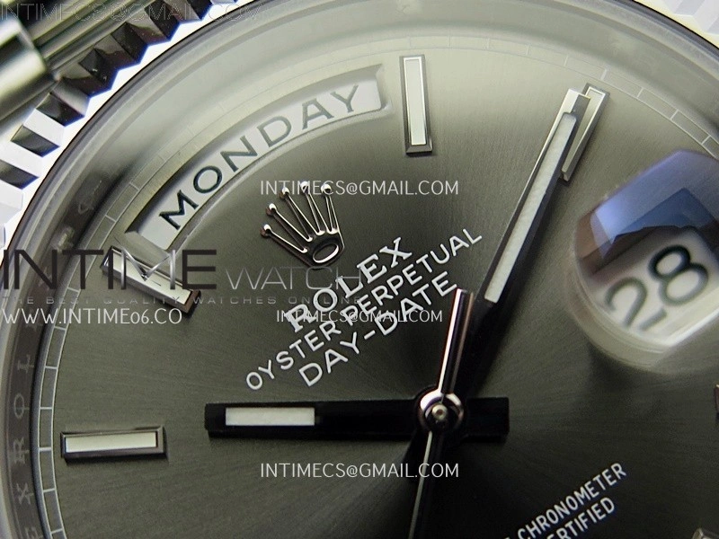 Day Date 228239 40mm SS Noob 1:1 Best Edition Gray Stick Dial On President Bracelet A2836