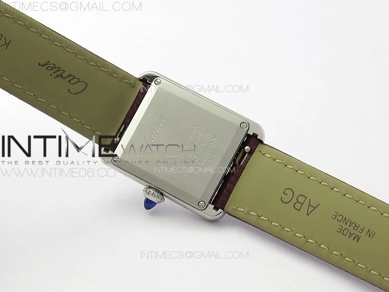 Tank Louis Ladies 22mm SS 8848F 1:1 Best Edition White Dial on Dark Red Leather Strap Ronda Quartz