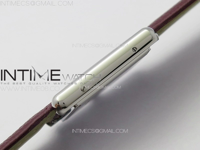 Tank Louis Ladies 25mm SS 8848F 1:1 Best Edition White Dial on Dark Red Leather Strap Ronda Quartz