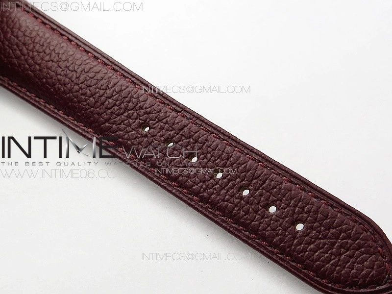 Tank Louis Ladies 25mm SS 8848F 1:1 Best Edition White Dial on Dark Red Leather Strap Ronda Quartz