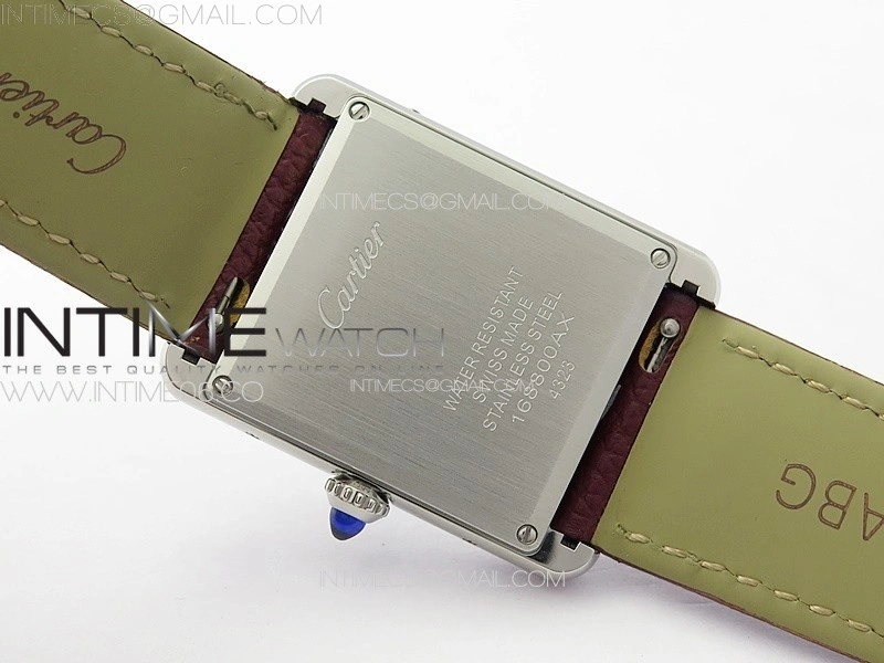 Tank Louis Ladies 25mm SS 8848F 1:1 Best Edition White Dial on Dark Red Leather Strap Ronda Quartz