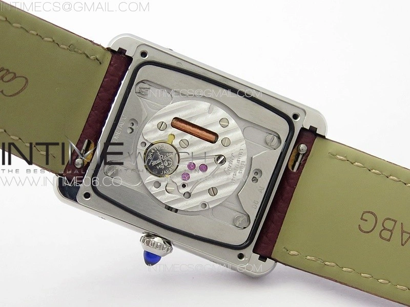 Tank Louis Ladies 25mm SS 8848F 1:1 Best Edition White Dial on Dark Red Leather Strap Ronda Quartz