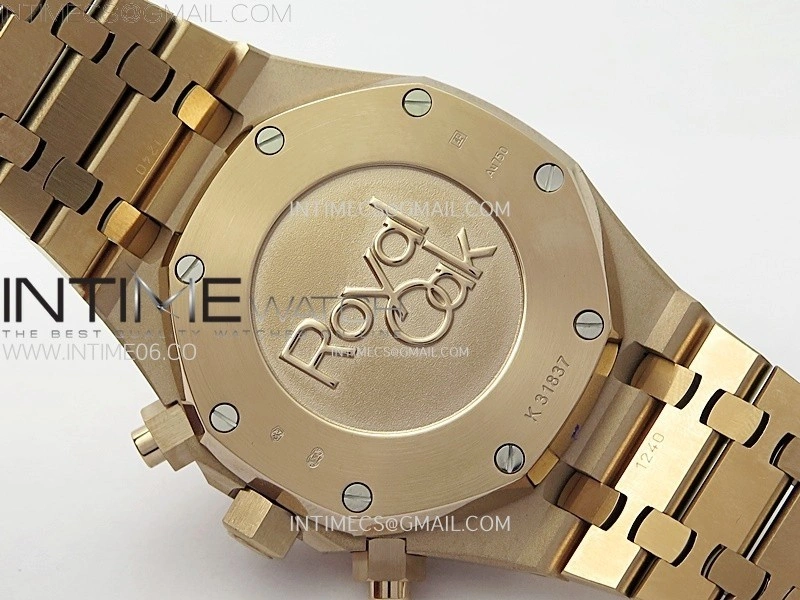Royal Oak Chrono 26331ST RG IPF 1:1 Best Edition Blue Dial rose gold subdial on SS Bracelet A7750