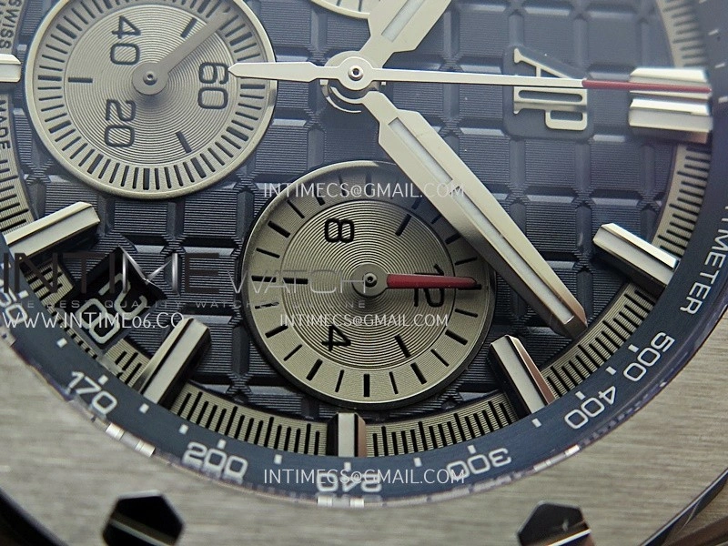Royal Oak Offshore 43mm 26420 Ceramic Bezel Ti DDF 1:1 Blue Dial On Blue Rubber Strap DD4401 Super Clone