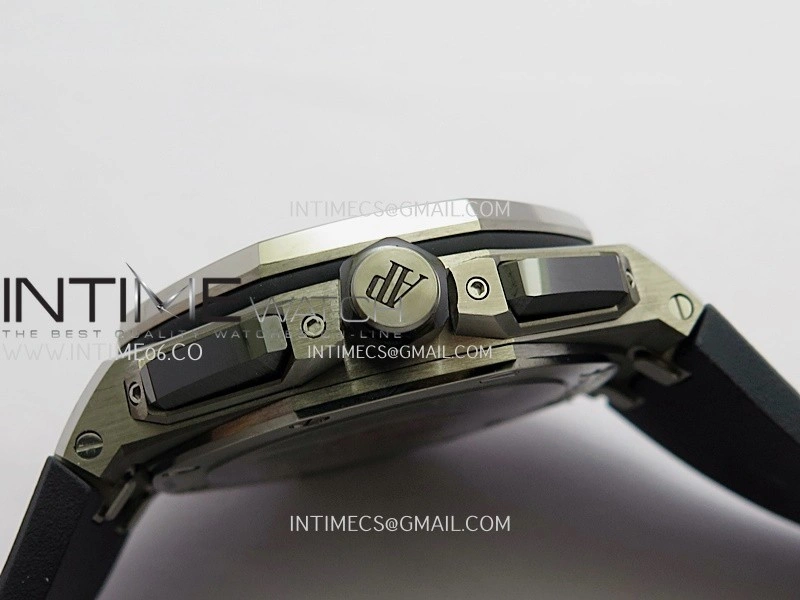 Royal Oak Offshore 43mm 26420 Ceramic Bezel Ti DDF 1:1 Blue Dial On Blue Rubber Strap DD4401 Super Clone