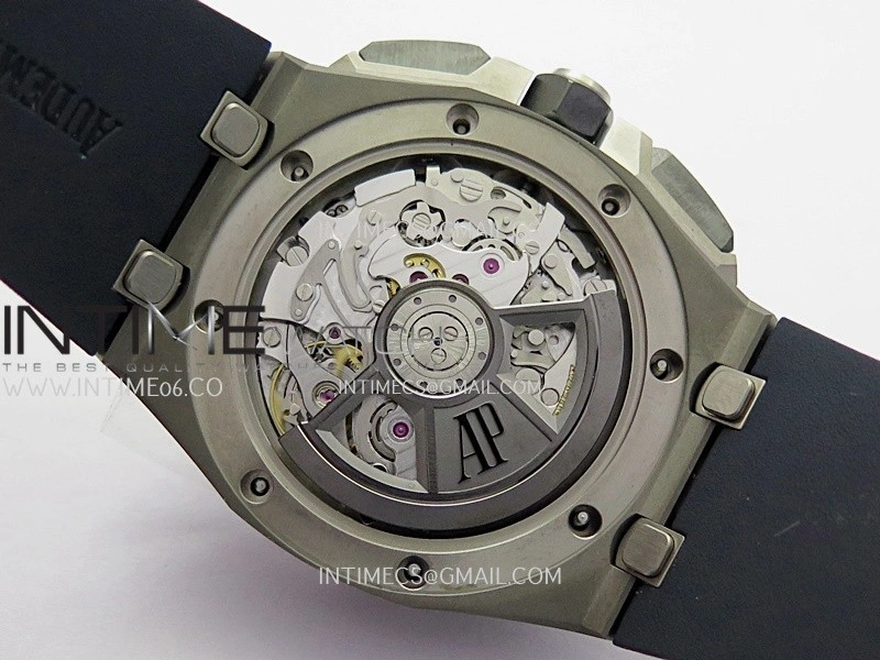 Royal Oak Offshore 43mm 26420 Ceramic Bezel Ti DDF 1:1 Blue Dial On Blue Rubber Strap DD4401 Super Clone
