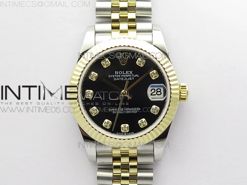 Datejust 31mm 278273 SS YG BP Best Edition Black Diamond Markers Dial on SS YG Jubilee Bracelet