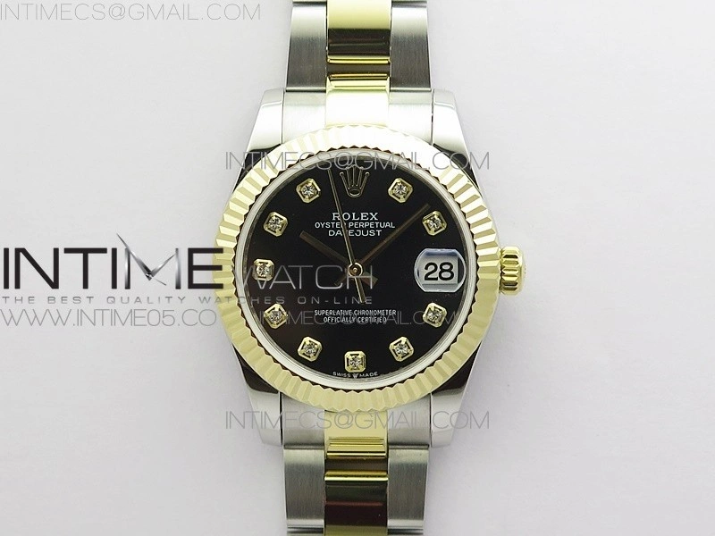 Datejust 31mm 278273 SS YG BP Best Edition Black Diamonds Markers Dial on SS YG Oyster Bracelet