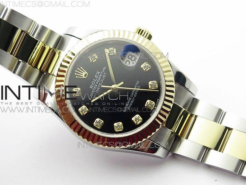 Datejust 31mm 278273 SS YG BP Best Edition Black Diamonds Markers Dial on SS YG Oyster Bracelet