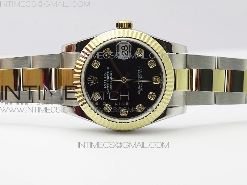 Datejust 31mm 278273 SS YG BP Best Edition Black Diamonds Markers Dial on SS YG Oyster Bracelet