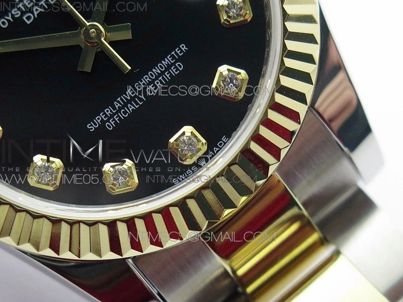 Datejust 31mm 278273 SS YG BP Best Edition Black Diamonds Markers Dial on SS YG Oyster Bracelet
