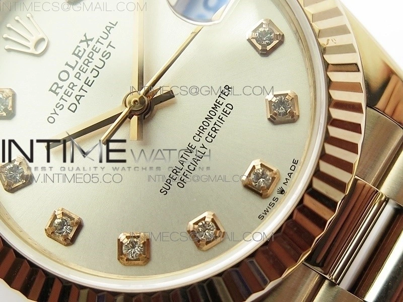 Datejust 31mm 278275 RG BP Best Edition Silver Crystals Markers Dial on RG President Bracelet