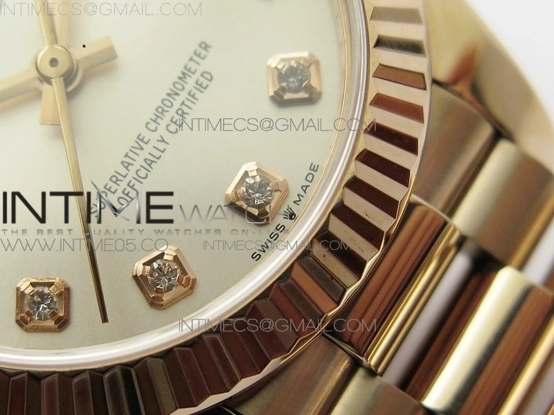 Datejust 31mm 278275 RG BP Best Edition Silver Crystals Markers Dial on RG President Bracelet