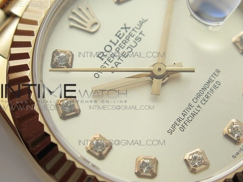 Datejust 31mm 278275 RG BP Best Edition Silver Crystals Markers Dial on RG President Bracelet