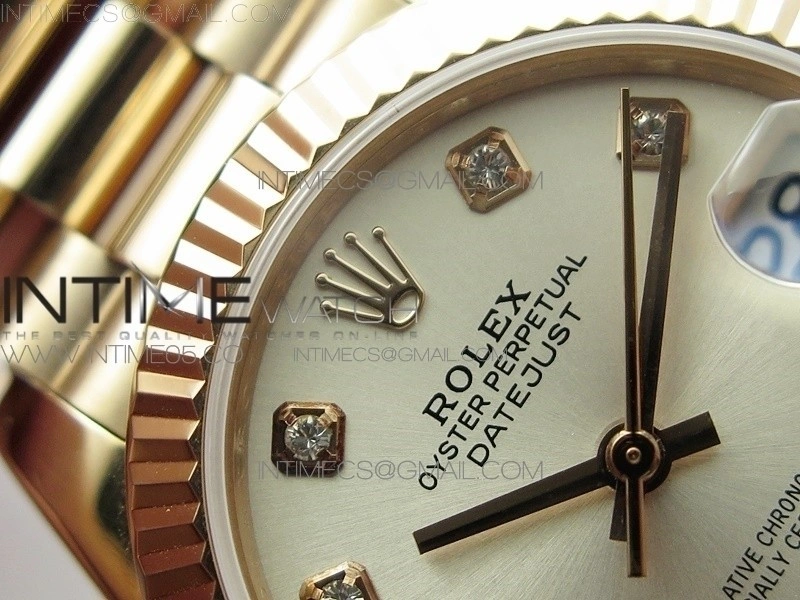 Datejust 31mm 278275 RG BP Best Edition Silver Crystals Markers Dial on RG President Bracelet