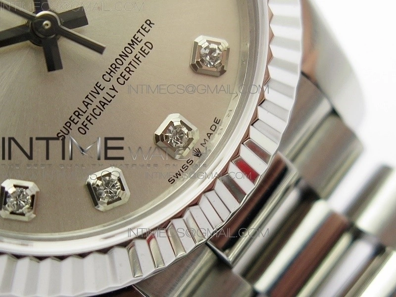 Datejust 31mm 278275 SS BP Best Edition Silver Crystals Markers Dial on RG President Bracelet