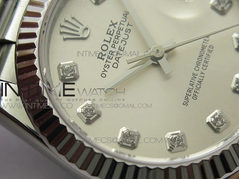 Datejust 31mm 278275 SS BP Best Edition Silver Crystals Markers Dial on RG President Bracelet