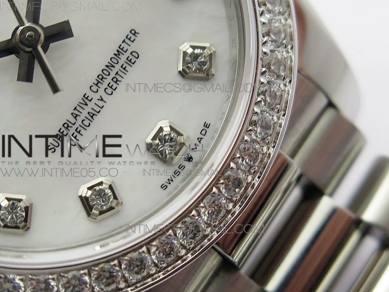 Datejust 31mm 278275 SS Crystal bezel BP Best Edition White Mop Dial on SS President Bracelet